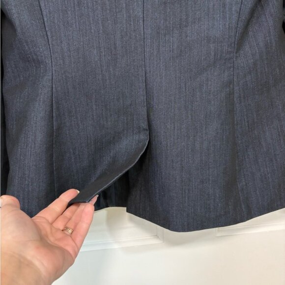 Calvin Klein Womens Navy Blue Blazer Suit Jacket 1 Button Subtle Pin Stripe 6 - Picture 6 of 14